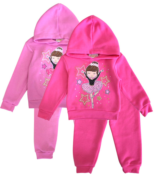 GIRLS PINK Ballerina Screen Hooded Pull Over Jogset-8602901