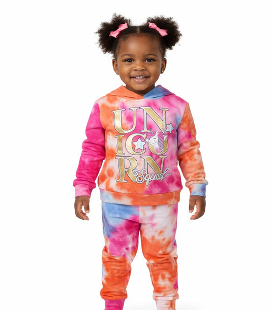 GIRLS PINK Printed Unicorn Foil Jogset-8609802