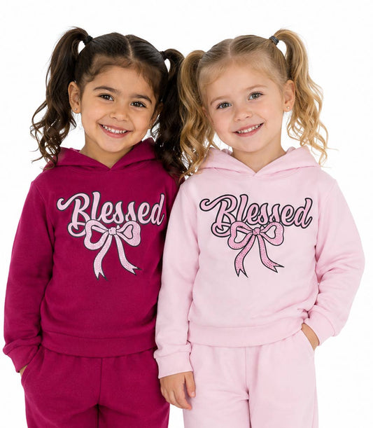 Conjunto deportivo con capucha y estampado de perro rosa para niña - 8618102