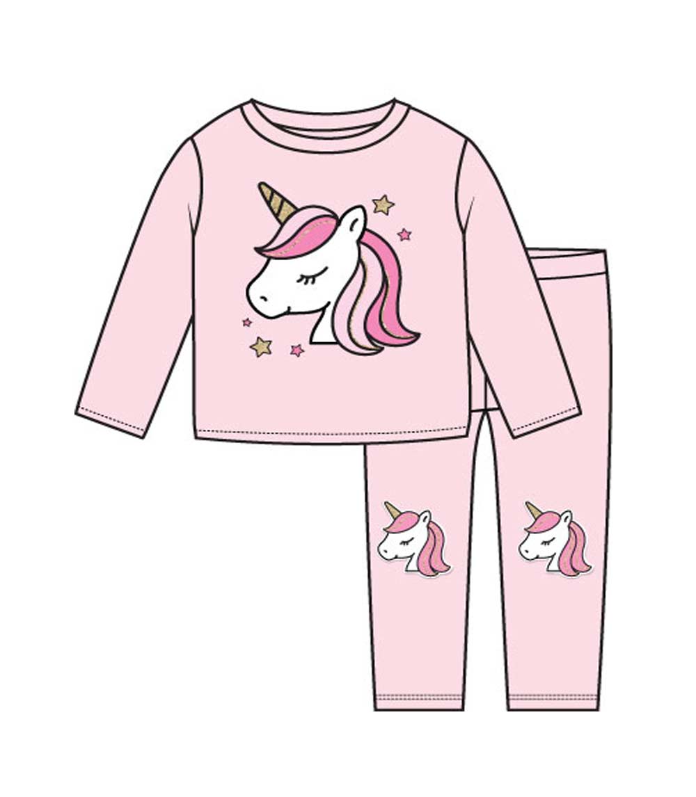 GIRLS PINK Unicorn Applique Crew Neck Jog Set W Kneehits-8711002