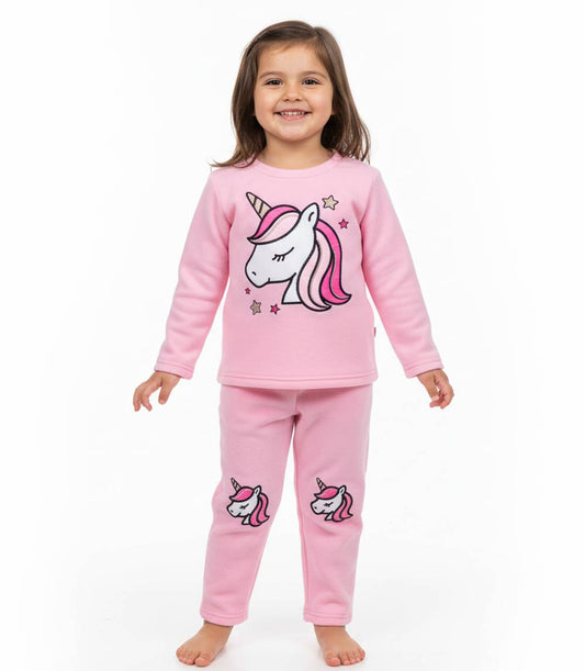 GIRLS PINK Unicorn Applique Crew Neck Jogset W Kneehits-8711004