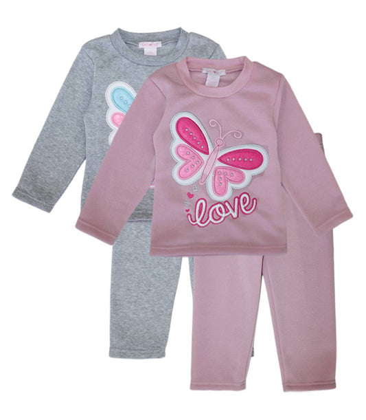 GIRLS PINK Butterfly Love Applique Crew Neck Jogset - 8721502