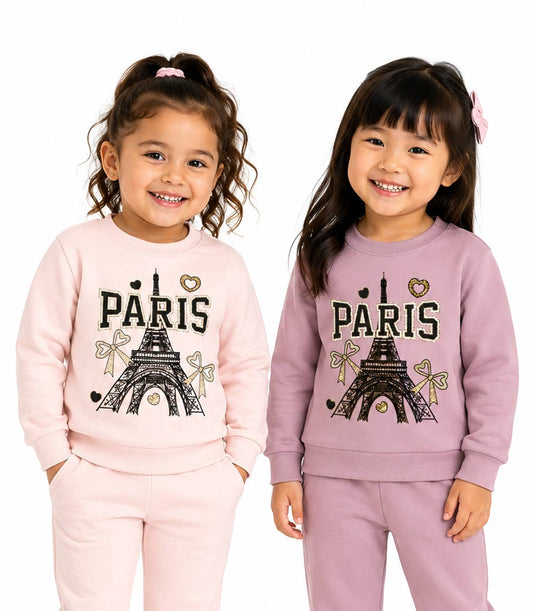 GIRLS PINK Crew Neck W Paris Screen Jogset - 8735402