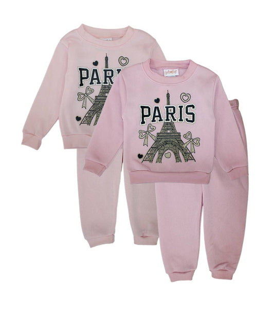GIRLS PINK Crew Neck W Paris Screen Jogset - 8735402
