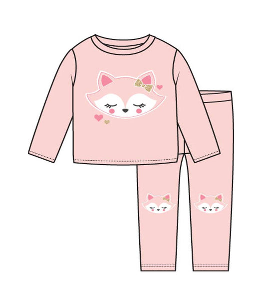 GIRLS PINK Fox Applique Crew Neck Jog Set W Kneehits-8737504