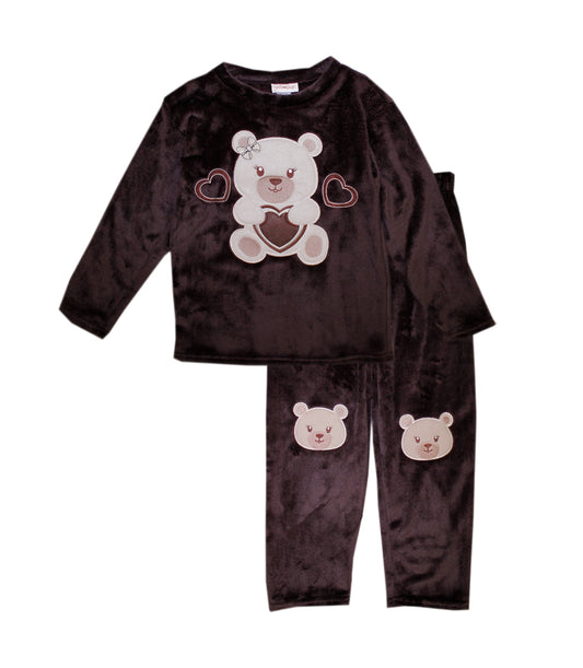 GIRLS PINK Teddy Bear Applique Crew Neck W Kneehits Woobie Set-8743727