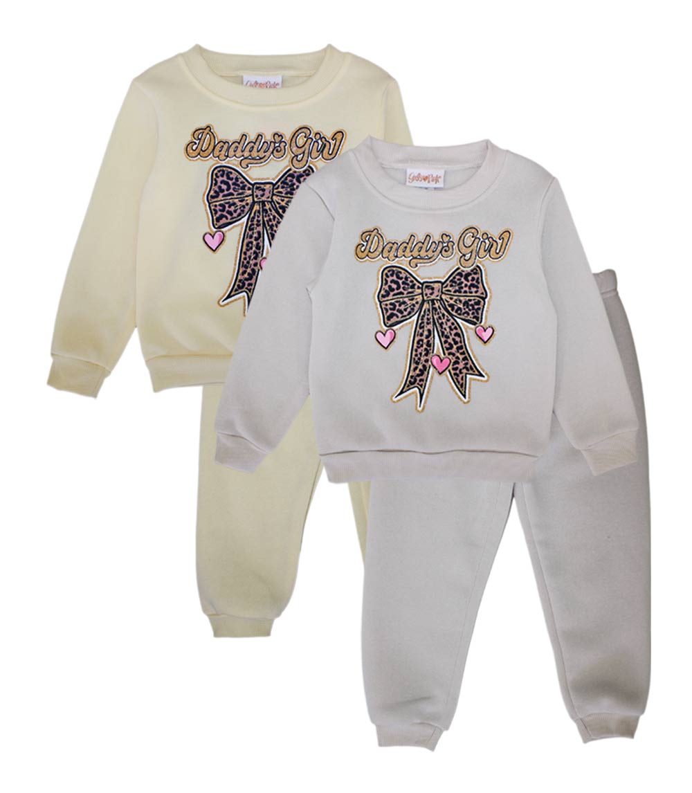 Conjunto deportivo rosa para niña con cuello redondo y apliques de unicornio y rodillas - 8711002