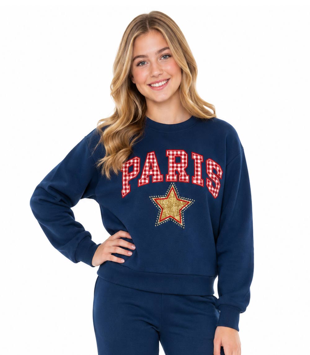 Girls Pink 7-12 Fleece Crew Neck Top Applique Flared Pant set– 8763827