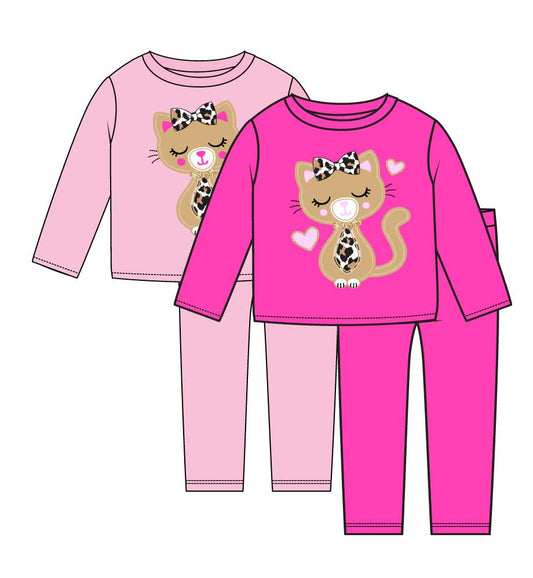 GIRLS PINK Kitty Cat Applique Crew Neck Jogset - 8772700