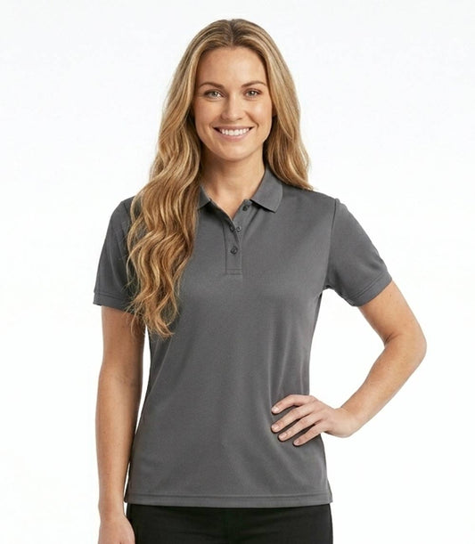 Ladies Closed Mesh Performance Polo Charcoal - 9129209