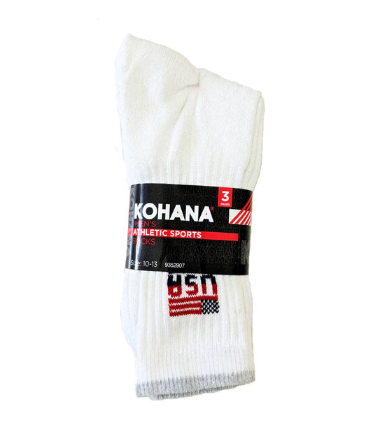 Socks - 10-13 White Crew Socks USA FLAG - 9352907