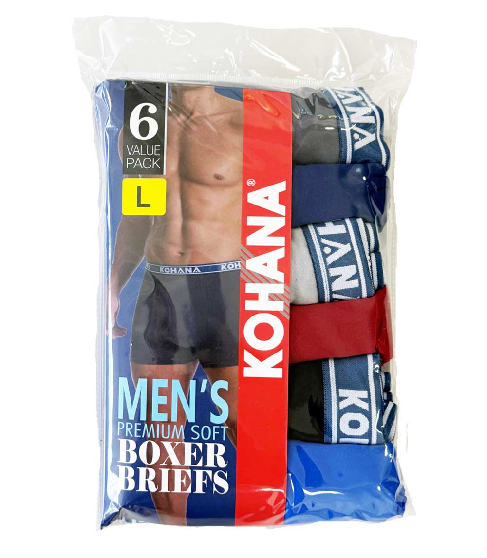 Men's Polyester Boxer Briefs - 6pk Asst Colors - 94810