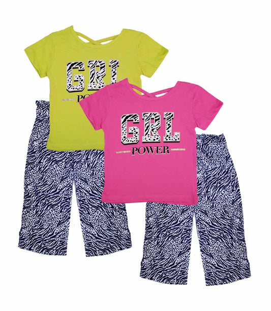 GIRLS PINK 4-6X Screen Top w Palazzo Pants - 6581804